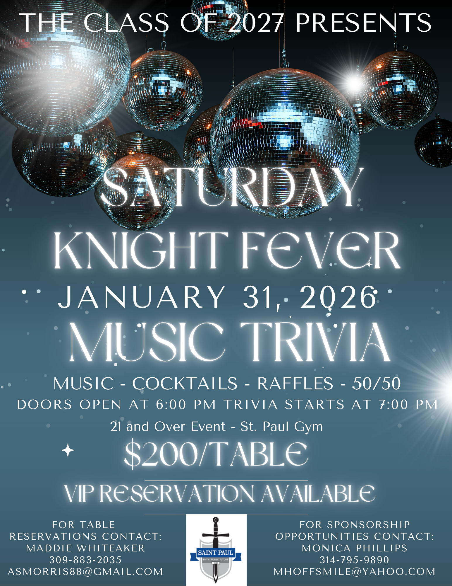 Saturday Knight Fever   Stp Music Trivia Flyer 1