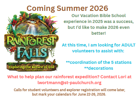 Vbs First Call Volunteers